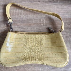 JW Pei Eva Bag – Lemon Yellow Croc Embossed